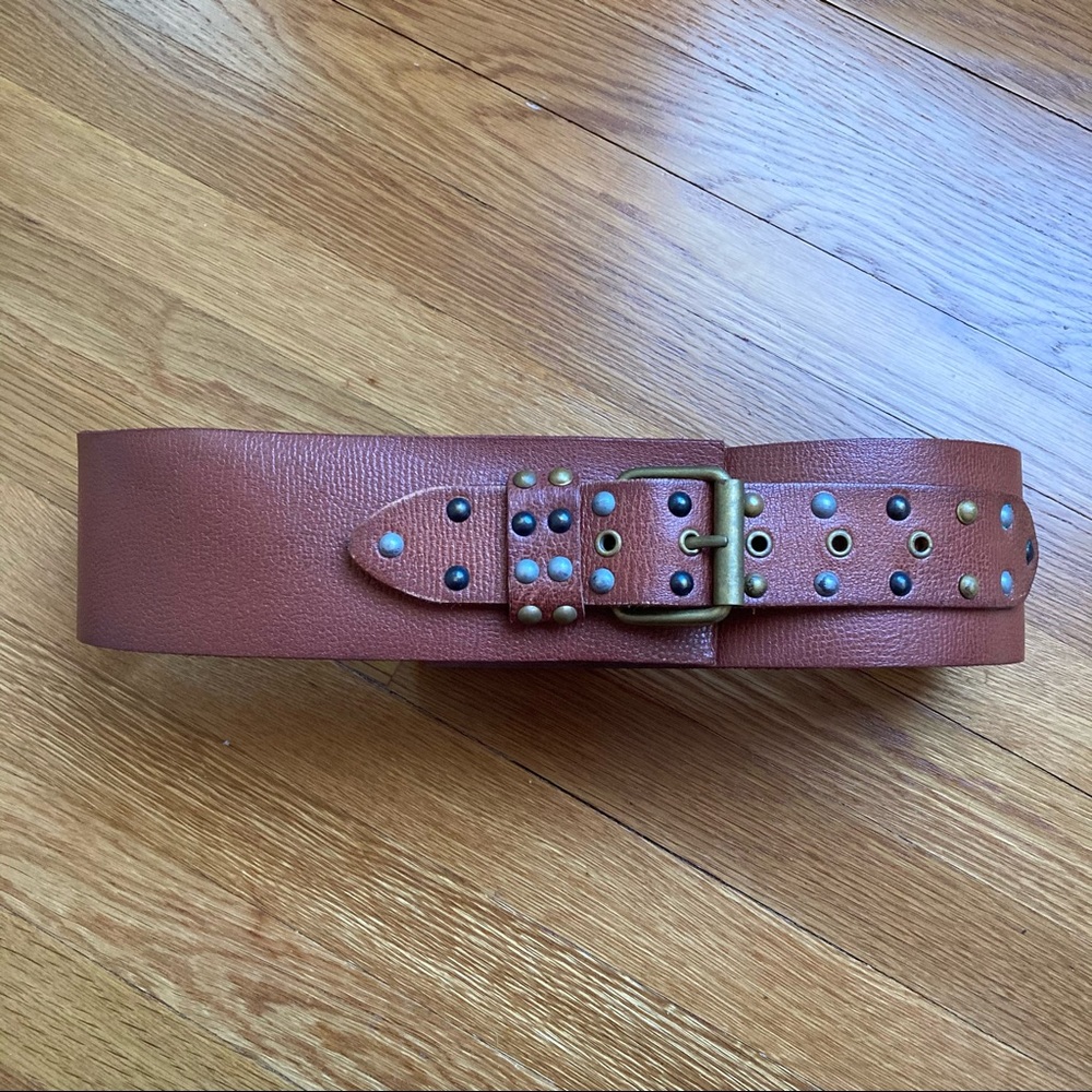 Anthropologie Boho High Waist Leather Belt